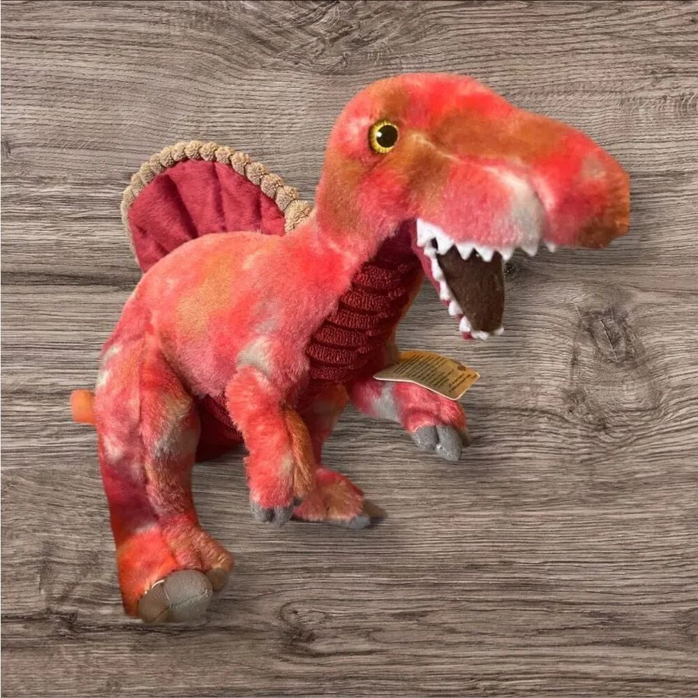 New Aurora Kid's Red And Gray Dinos and Dragons Spinosaurus Plush Toy